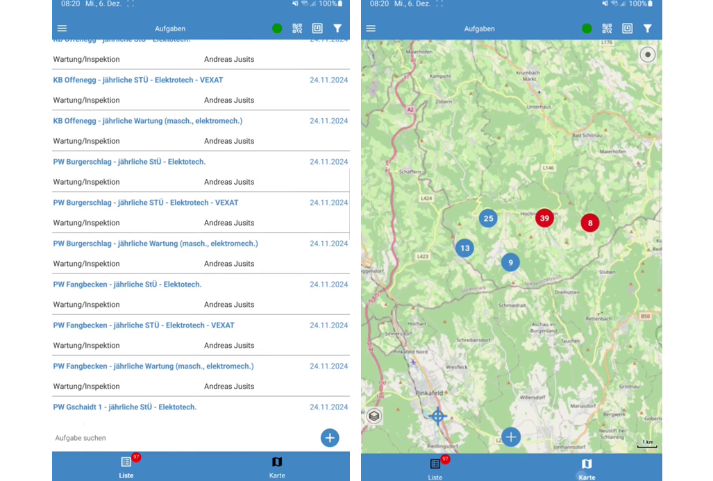 Perfekter Überblick über Ihre Aufgaben mit rmDATA Mobile Tasks 